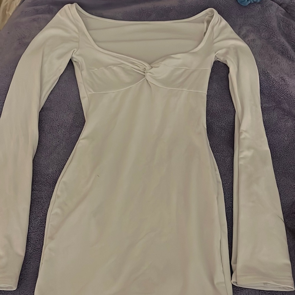 WHITE BODYCON MINI DRESS